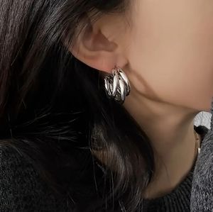 Triple Hoop Silver Earrings